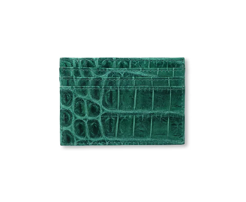 Slim Credit Card Case No. 204 | Emerald Crocodile