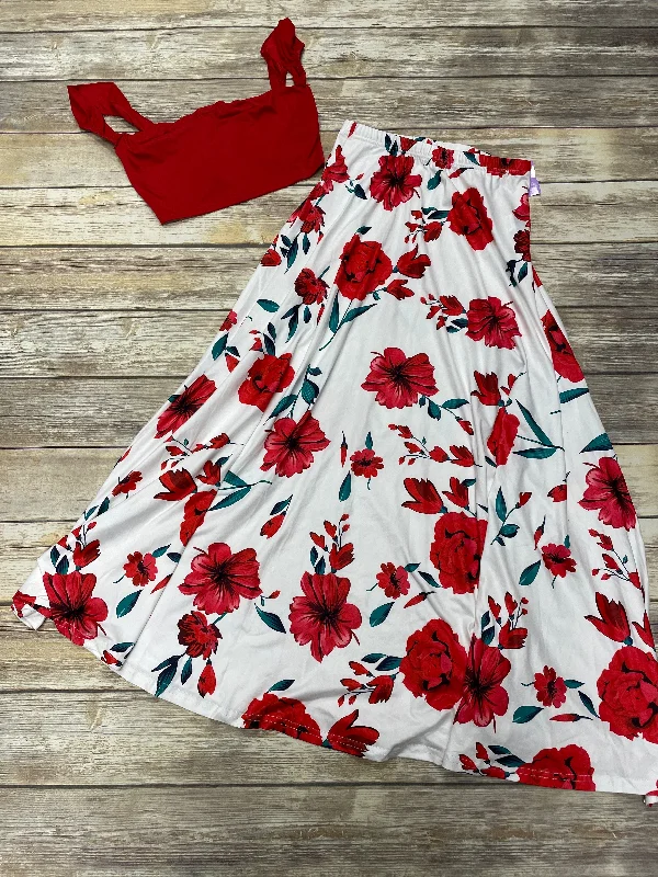 Red Skirt Set 2pc Shein, Size M